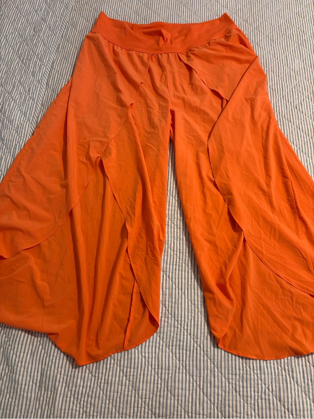 HALARA Flowy Orange Palazzo Pants for Women